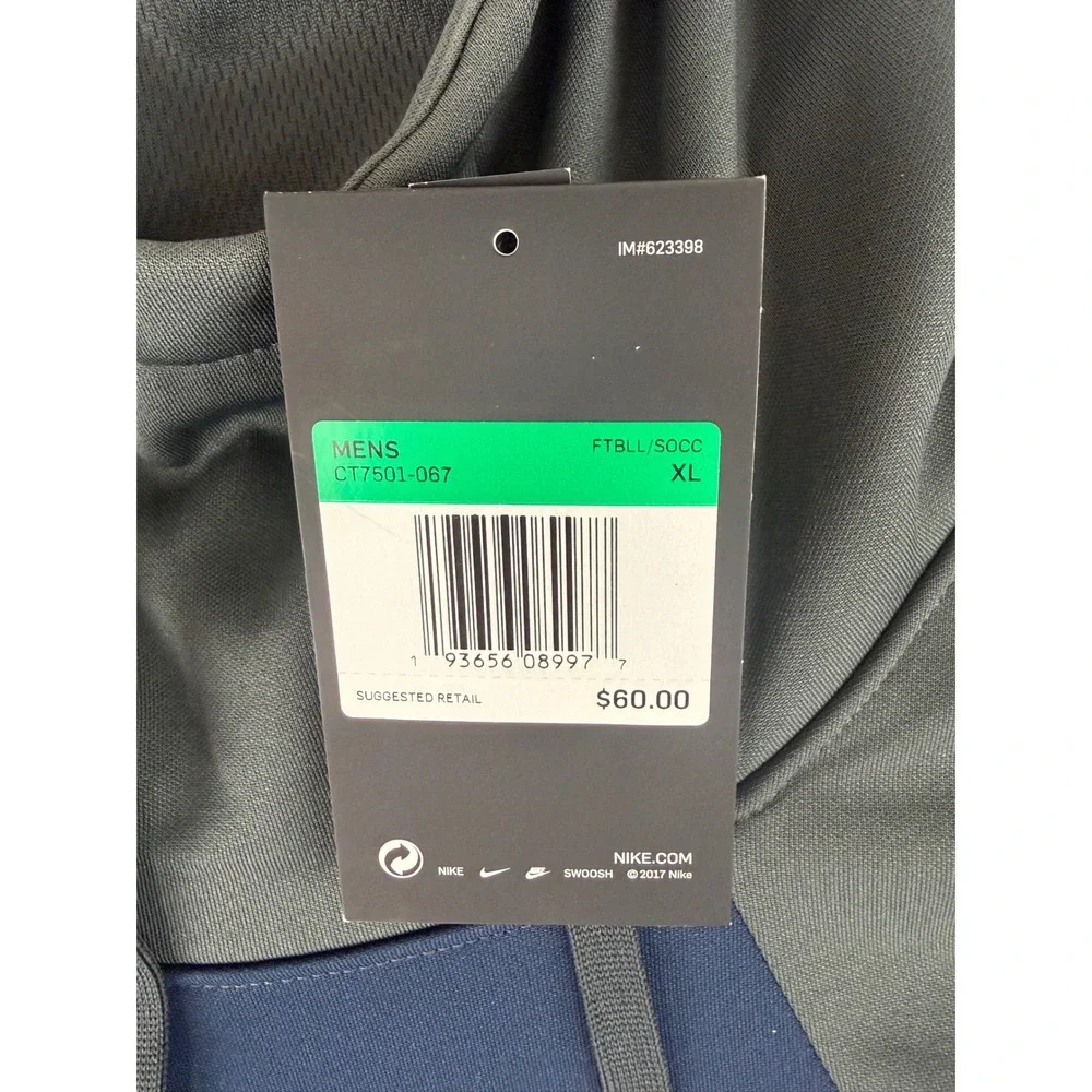Nike Soccer Hoodie Mens‎ XL Grey Navy FC Green Bay Dri-FIT CT7501-067 NWT NEW